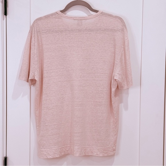 John Varvatos Linen Short Sleeve Shirt Oversized Lightweight Boxy Medium Pink - Picture 4 of 7